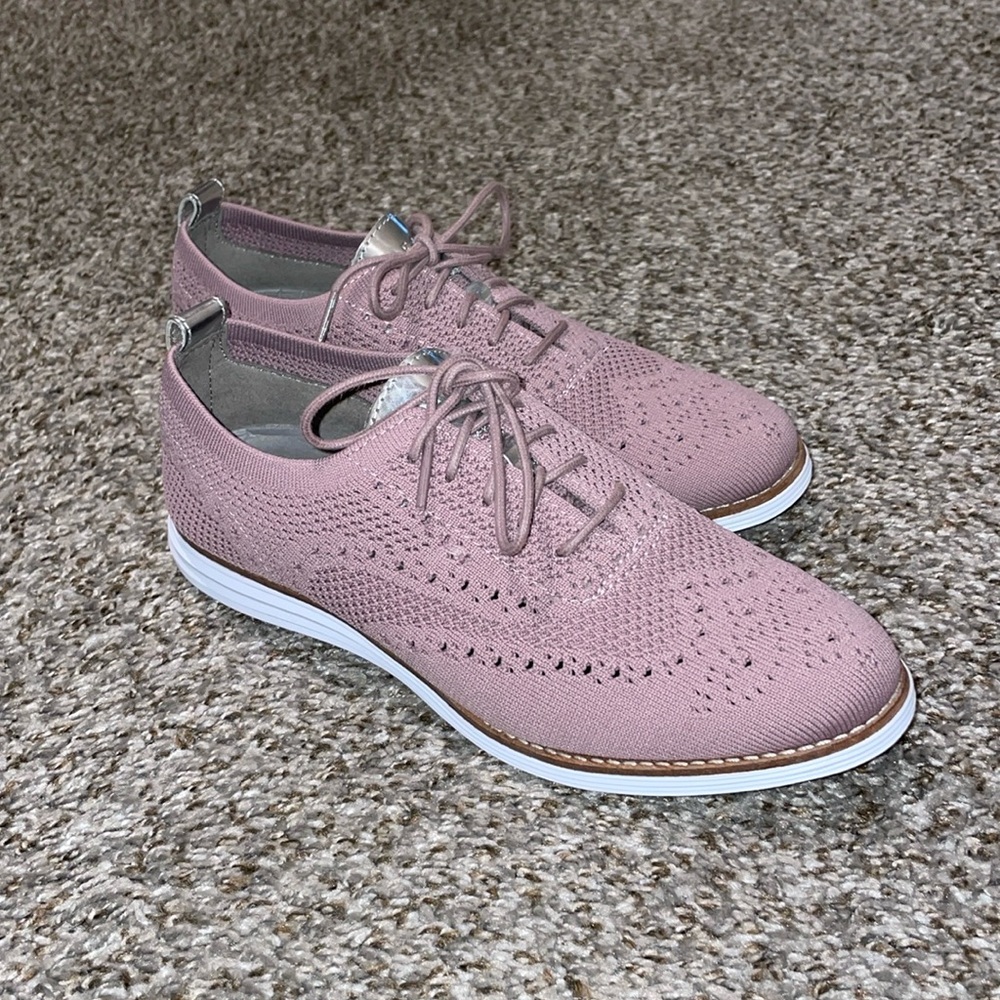 Zero Grand Purple Knit Lace-Up Oxford Shoes
